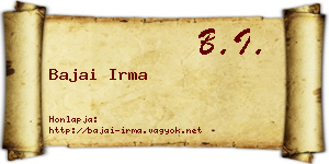 Bajai Irma névjegykártya